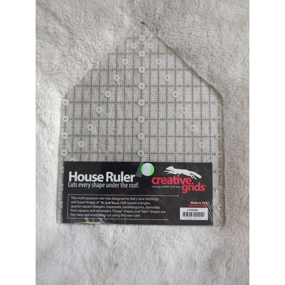 Creative Grids House 9-1/2-Inch X 12-Inch Quilt Ruler (CGRQB1)